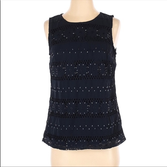 Banana Republic embellished Navy Blue Tank career Small - Picture 1 of 12